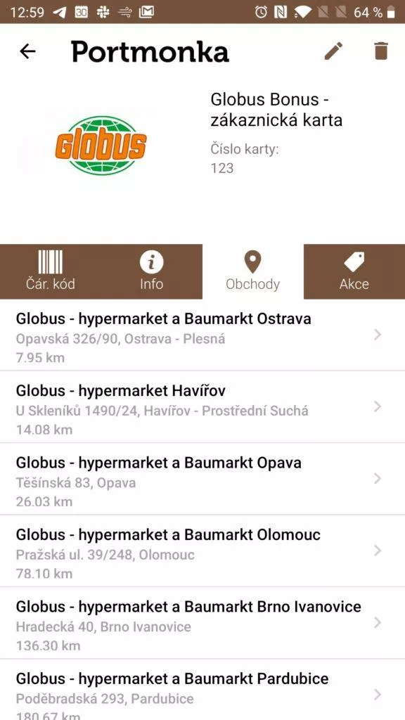 Obchody v okolí