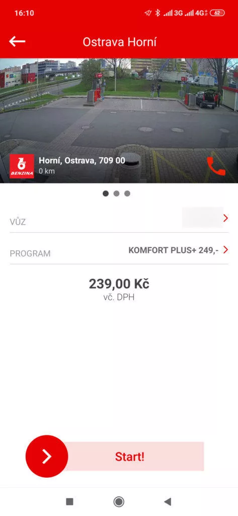 Posuvník Start pro zahájení
