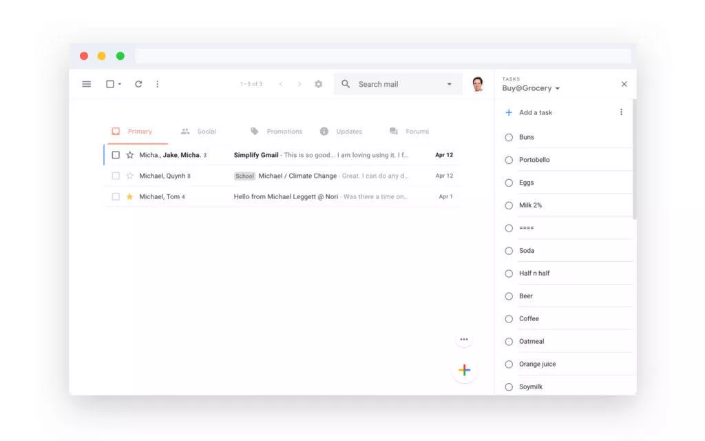 Simplify Gmail chrome