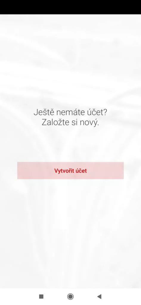 Výzva k založení účtu