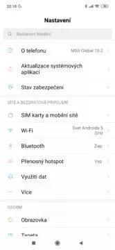 Xiaomi Redmi Note 7 miui nastaveni