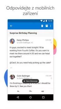 Android - emailový klient - Outlook