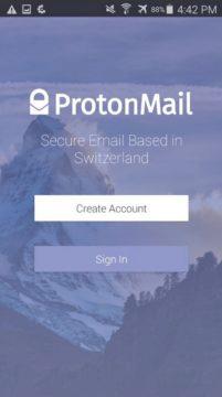 Android - emailový klient - ProtonMail