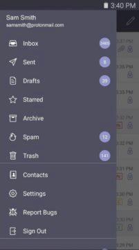 Android - emailový klient - ProtonMail