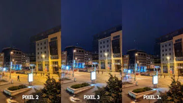 Fofotest Google Pixel 3a vs Google Pixel 3 vs Google Pixel 2 noční ulice