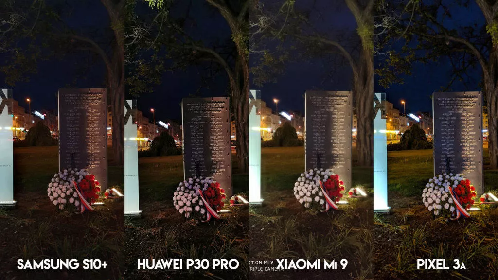Fototest S10 vs P30 Pro vs Mi 9 vs Pixel 3A noc