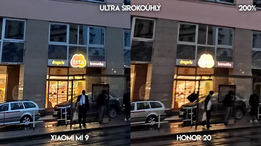 Fototest Xiaomi Mi 9 vs Honor 20 budova detail