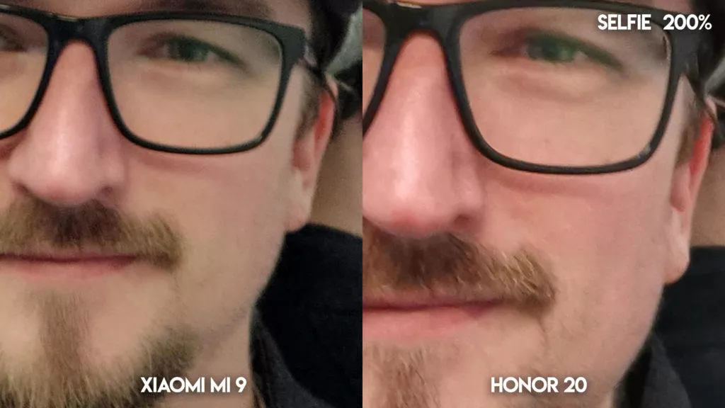Fototest Xiaomi Mi 9 vs Honor 20 selfie zrcadlo detail