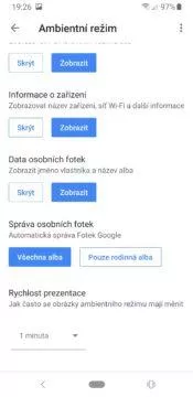 Google Chromecast 3 ambientní režim