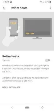 Google Chromecast 3 režim hosta