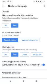 Google Home aplikace nastaveni displeje