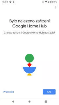 Google Home aplikace uvodni obrazovka