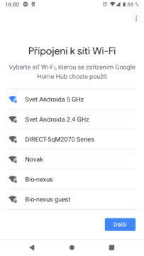 Google Home aplikace wifi