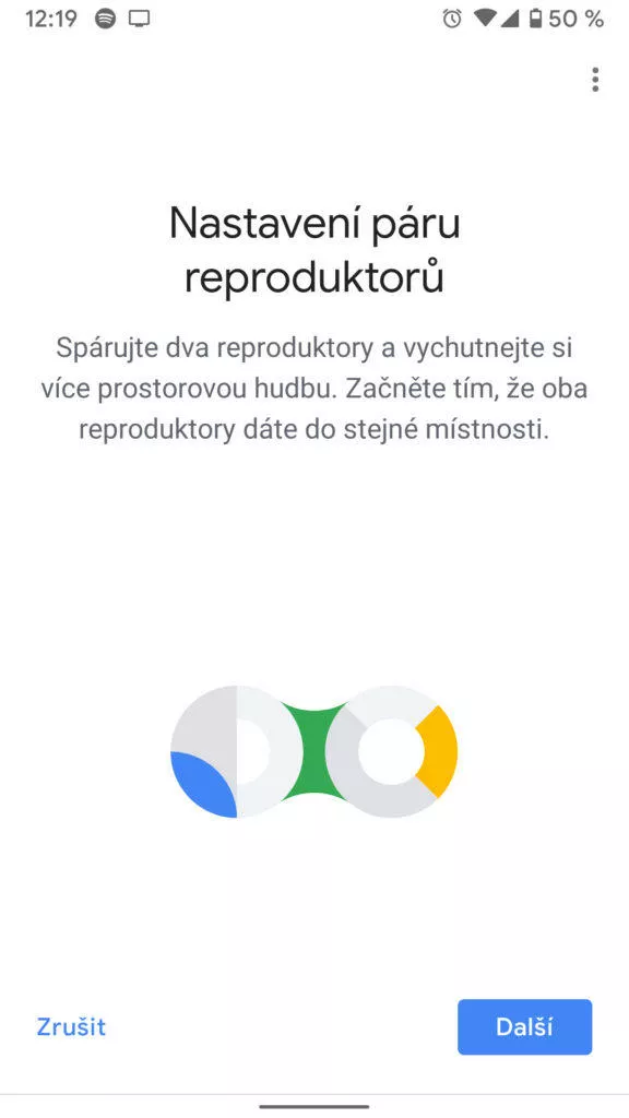 google home max aplikace dualni reproduktor