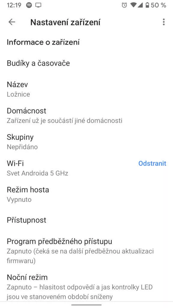 google home max aplikace nastaveni