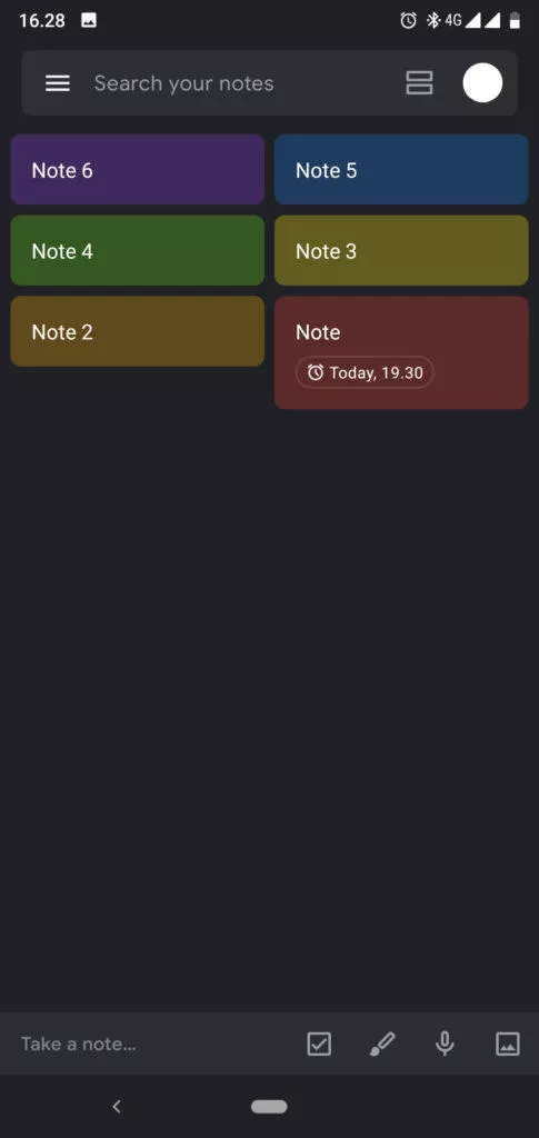google keep tmavy rezim 1