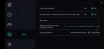 Hubsan Zino aplikace X-Hubsan nastaveni mapy