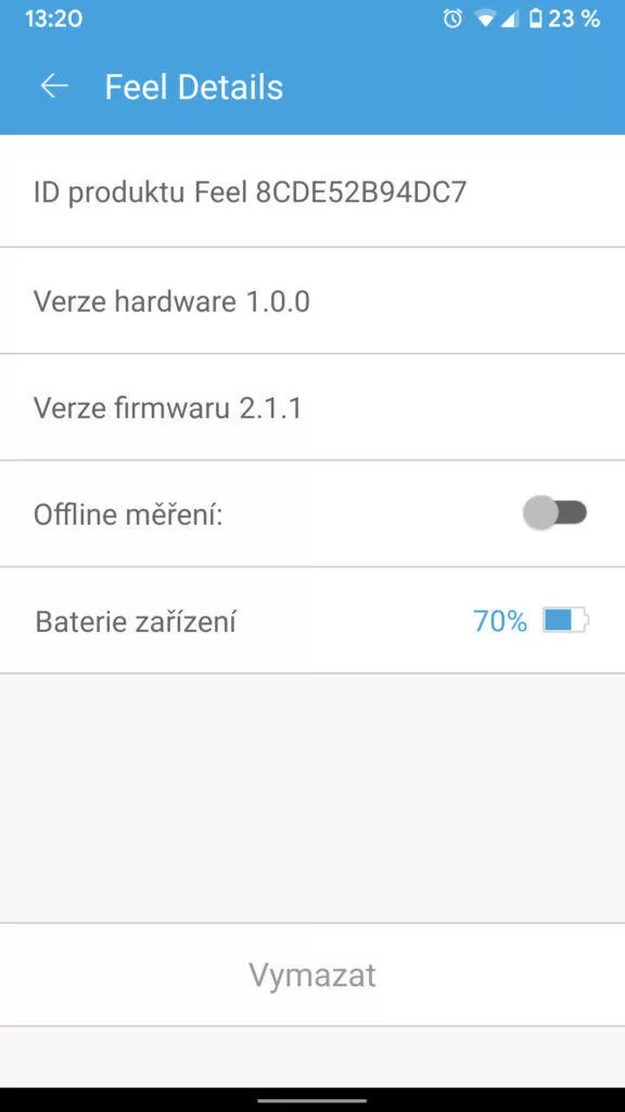 iHealth aplikace nastavení feel