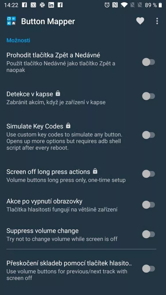 Možnosti nastavení