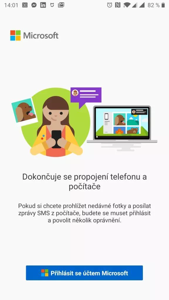 Přihlášení účtem Microsoft