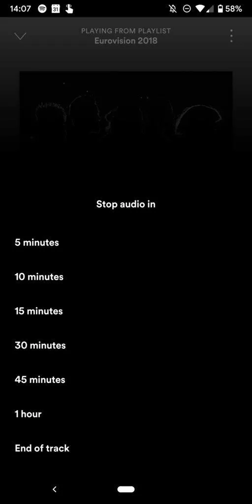 spotify časovač vypnutí výběr času