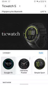 Wear OS aplikace menu