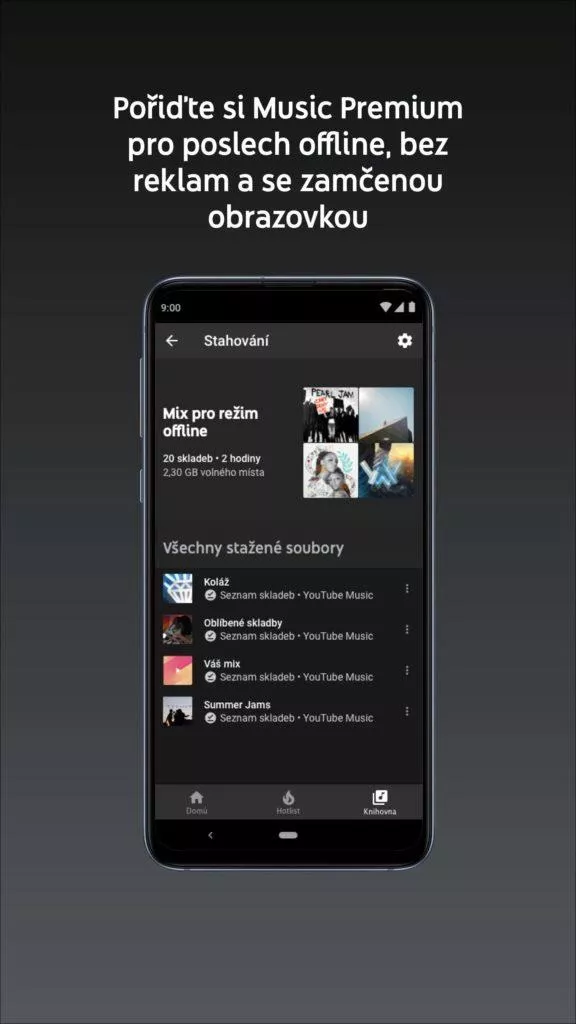 Poslech písniček z mobilu