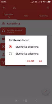 Automatizace Android telefonu - Akce po připojení sluchátek 02