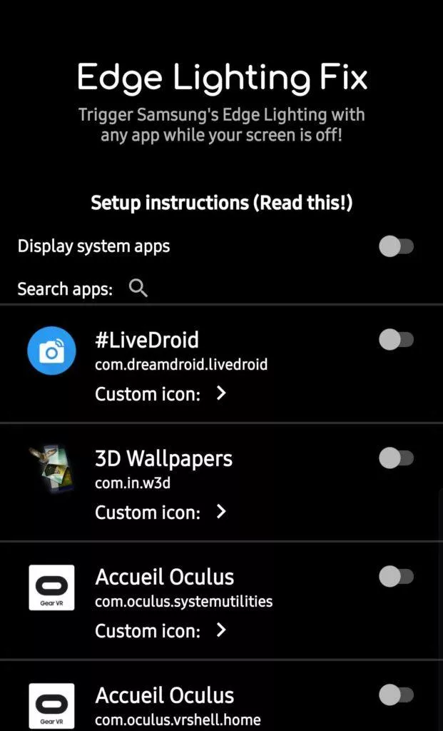 Edge Lighting fix for All Apps - vylepšení telefonů Samsung