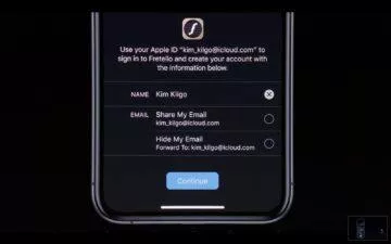 iOS 13 Apple prihlasit se pomoci sign in with