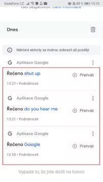 Google historie nahrávání