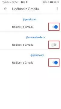 Google kalendář - phishing útoky - povolení událostí