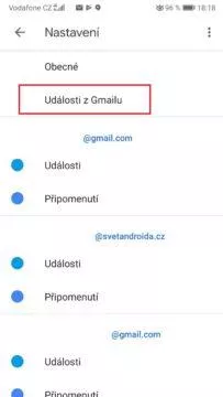 Google kalendář - phishing útoky - události z Gmailu