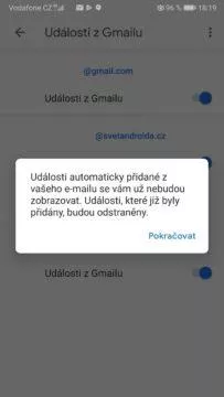 Google kalendář - phishing útoky - vypnutí automatického upozornění