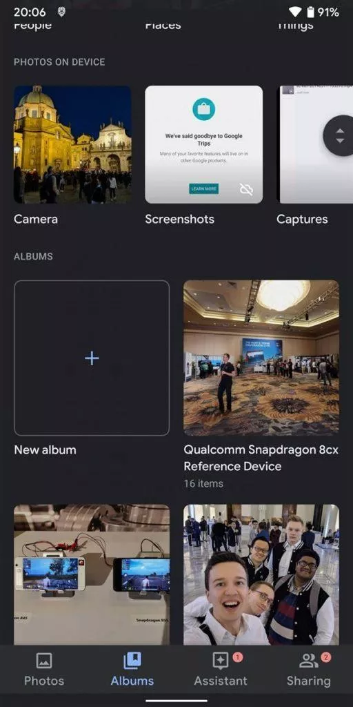 google photos dark mode
