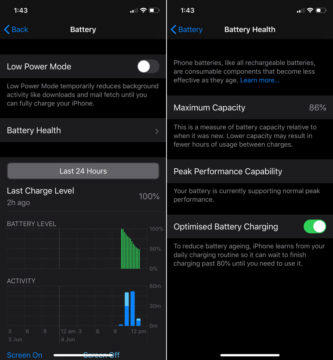 IOS 13 battery charging optimalizovane nabijeni
