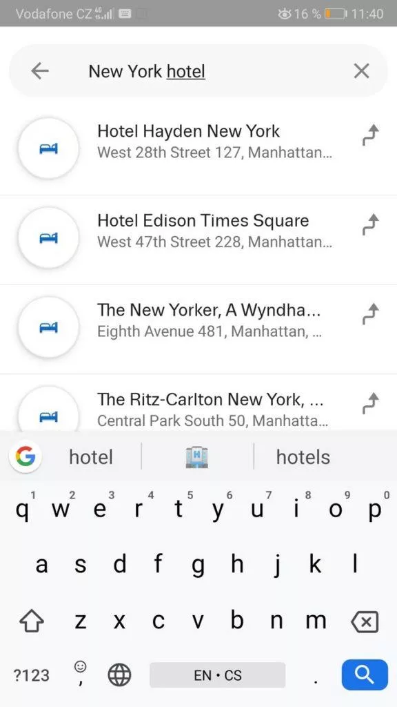 Mapy.cz - rezervace hotelu