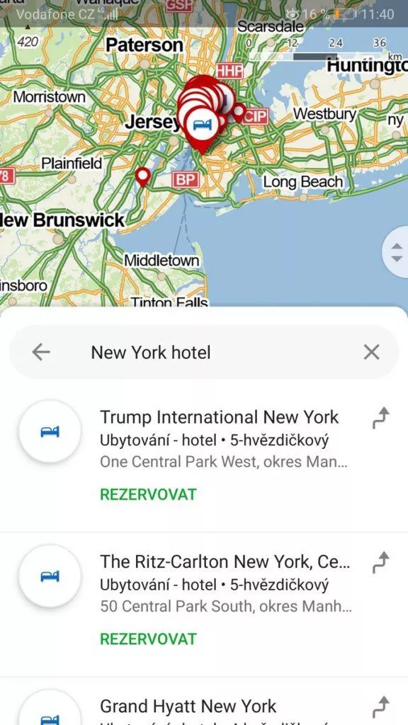 Mapy.cz - rezervace hotelu v New Yorku