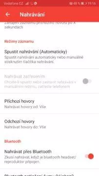 Nahrávání přes bluetooth - ACR