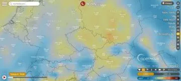 Počasí Windy - kvalita ovzduší - Česká republika