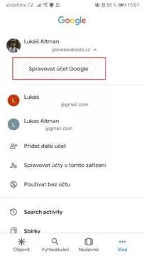 Poslouchá Google? Spravovat účet