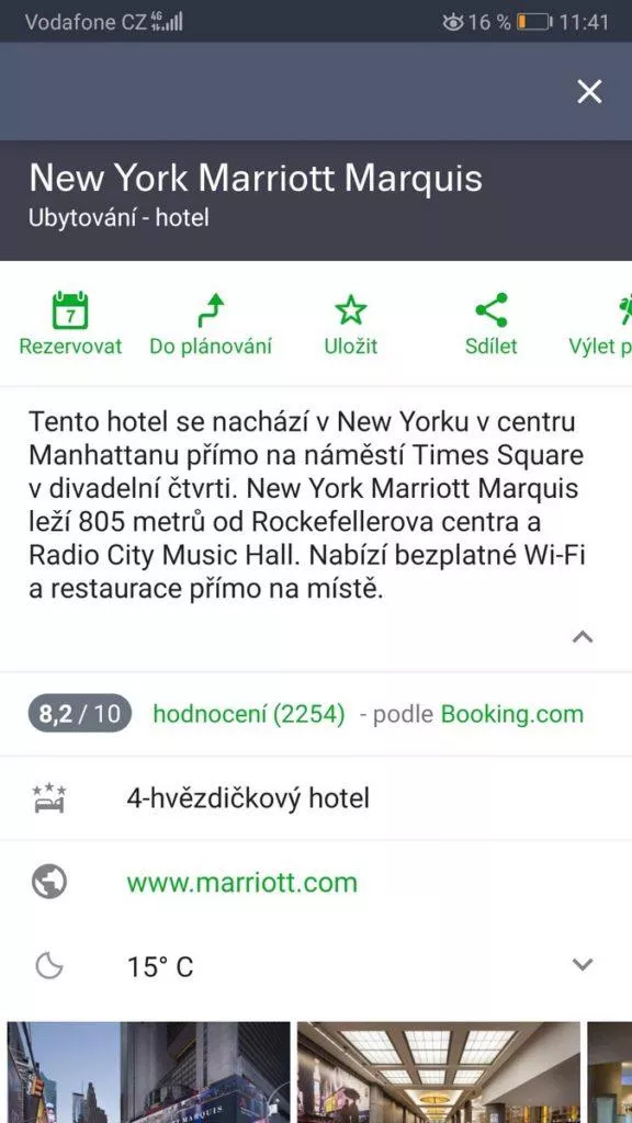 Rezervace hotelu - mapy.cz