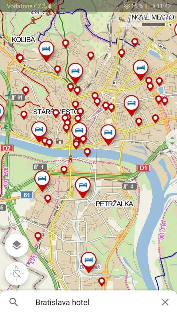Rezervace hotelů - Slovensko, Mapy.cz přes Booking