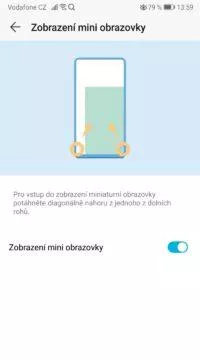 Smartphone - ovládání jednou rukou - mini obrazovka