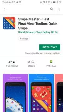 Swipe Master - ovládání v rohu telefonu