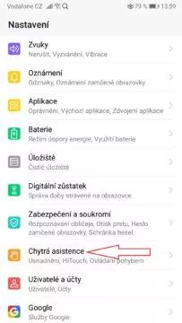 Telefon - režim ovládání jednou rukou