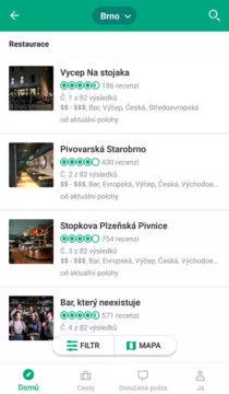 aplikace tripadvisor Brno bary