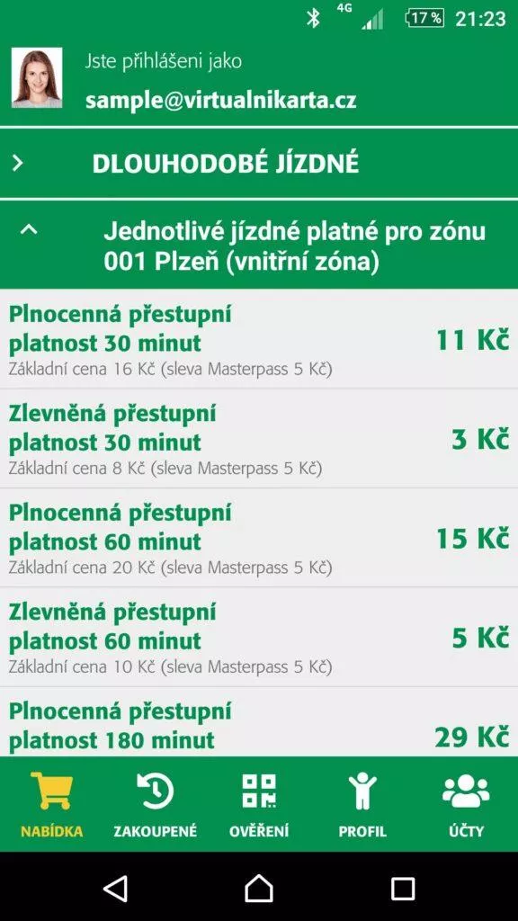 Virtuální Plzeňská karta