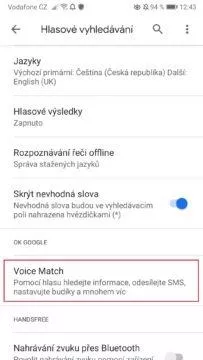 Vypnutí a zapnutí OK Google