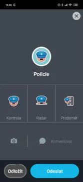 Waze - nahlášení policie